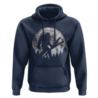 Funny Skiing Bigfoot Ski Winter Sport Moon Hoodie - Wonder Print Shop