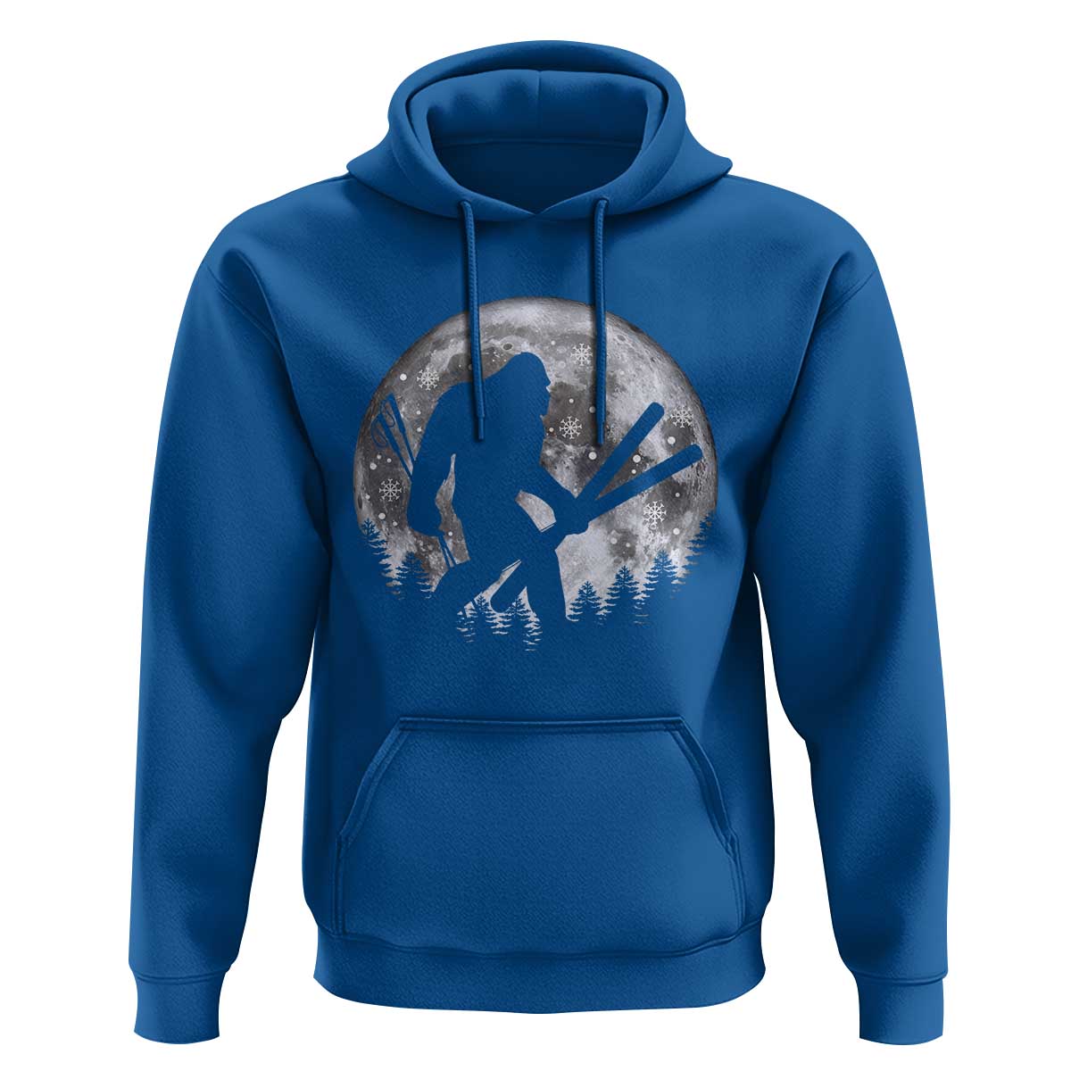 Funny Skiing Bigfoot Ski Winter Sport Moon Hoodie - Wonder Print Shop