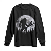 Funny Skiing Bigfoot Ski Winter Sport Moon Long Sleeve Shirt - Wonder Print Shop