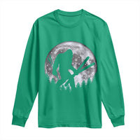 Funny Skiing Bigfoot Ski Winter Sport Moon Long Sleeve Shirt - Wonder Print Shop