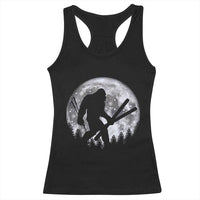 Funny Skiing Bigfoot Ski Winter Sport Moon Racerback Tank Top - Wonder Print Shop