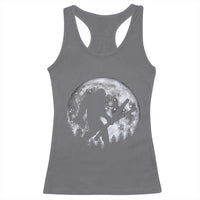 Funny Skiing Bigfoot Ski Winter Sport Moon Racerback Tank Top - Wonder Print Shop