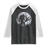 Funny Skiing Bigfoot Ski Winter Sport Moon Raglan Shirt - Wonder Print Shop