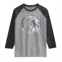 Funny Skiing Bigfoot Ski Winter Sport Moon Raglan Shirt - Wonder Print Shop