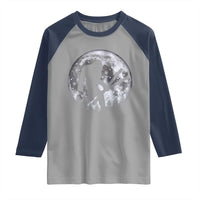 Funny Skiing Bigfoot Ski Winter Sport Moon Raglan Shirt - Wonder Print Shop