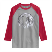 Funny Skiing Bigfoot Ski Winter Sport Moon Raglan Shirt - Wonder Print Shop