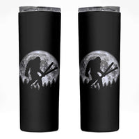 Funny Skiing Bigfoot Ski Winter Sport Moon Skinny Tumbler - Wonder Print Shop