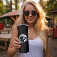 Funny Skiing Bigfoot Ski Winter Sport Moon Skinny Tumbler - Wonder Print Shop