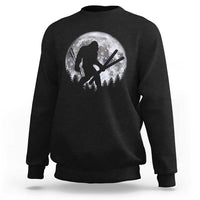 Funny Skiing Bigfoot Ski Winter Sport Moon Sweatshirt - Wonder Print Shop