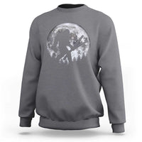 Funny Skiing Bigfoot Ski Winter Sport Moon Sweatshirt - Wonder Print Shop