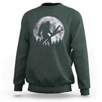 Funny Skiing Bigfoot Ski Winter Sport Moon Sweatshirt - Wonder Print Shop