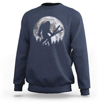 Funny Skiing Bigfoot Ski Winter Sport Moon Sweatshirt - Wonder Print Shop