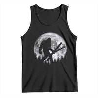 Funny Skiing Bigfoot Ski Winter Sport Moon Tank Top - Wonder Print Shop