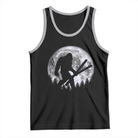 Funny Skiing Bigfoot Ski Winter Sport Moon Tank Top - Wonder Print Shop