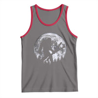 Funny Skiing Bigfoot Ski Winter Sport Moon Tank Top - Wonder Print Shop