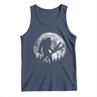 Funny Skiing Bigfoot Ski Winter Sport Moon Tank Top - Wonder Print Shop