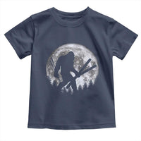 Funny Skiing Bigfoot Ski Winter Sport Moon Toddler T Shirt - Wonder Print Shop