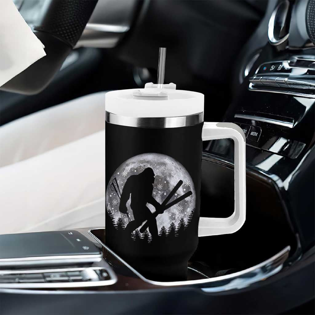 Funny Skiing Bigfoot Ski Winter Sport Moon Tumbler With Handle - Wonder Print Shop