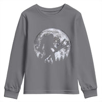 Funny Skiing Bigfoot Ski Winter Sport Moon Youth Sweatshirt - Wonder Print Shop