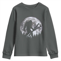 Funny Skiing Bigfoot Ski Winter Sport Moon Youth Sweatshirt - Wonder Print Shop