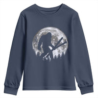 Funny Skiing Bigfoot Ski Winter Sport Moon Youth Sweatshirt - Wonder Print Shop