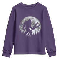 Funny Skiing Bigfoot Ski Winter Sport Moon Youth Sweatshirt - Wonder Print Shop