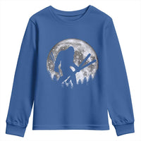 Funny Skiing Bigfoot Ski Winter Sport Moon Youth Sweatshirt - Wonder Print Shop