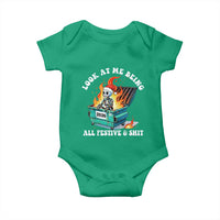 Funny Christmas Dumpster Fire Skeleton 2026 Baby Onesie Look At Me Being All Festive And Shit - Wonder Print Shop