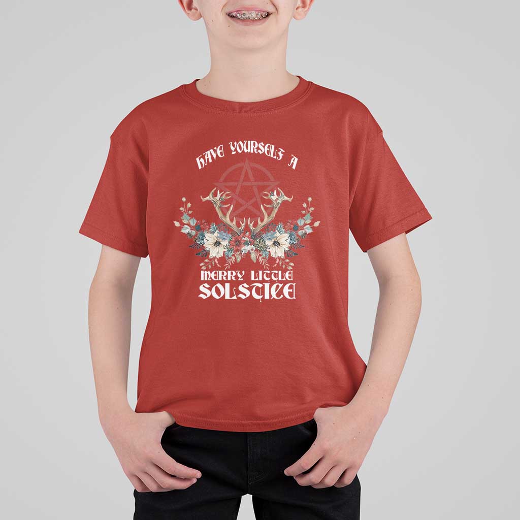 Have Yourself A Merry Little Solstice T Shirt For Kid Yule Pagan Christmas Pentagram - Wonder Print Shop
