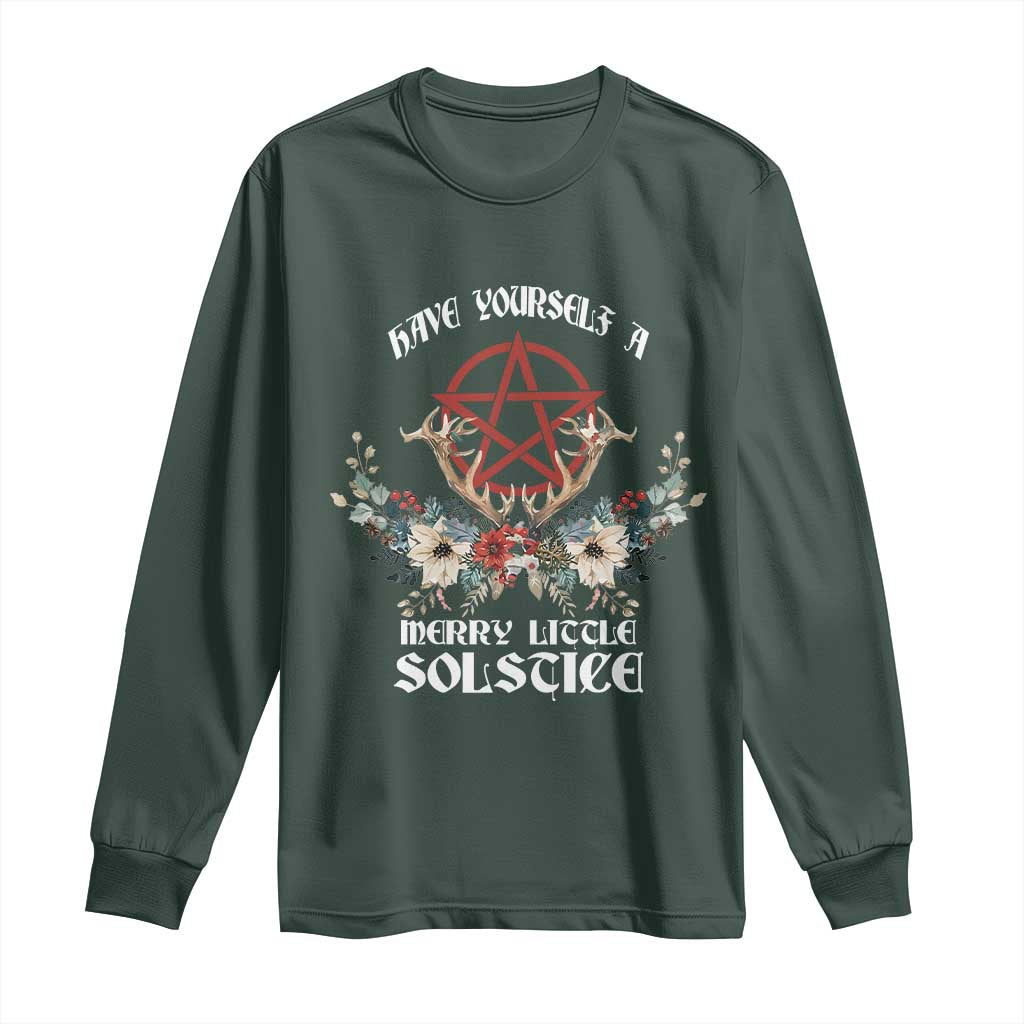 Have Yourself A Merry Little Solstice Long Sleeve Shirt Yule Pagan Christmas Pentagram