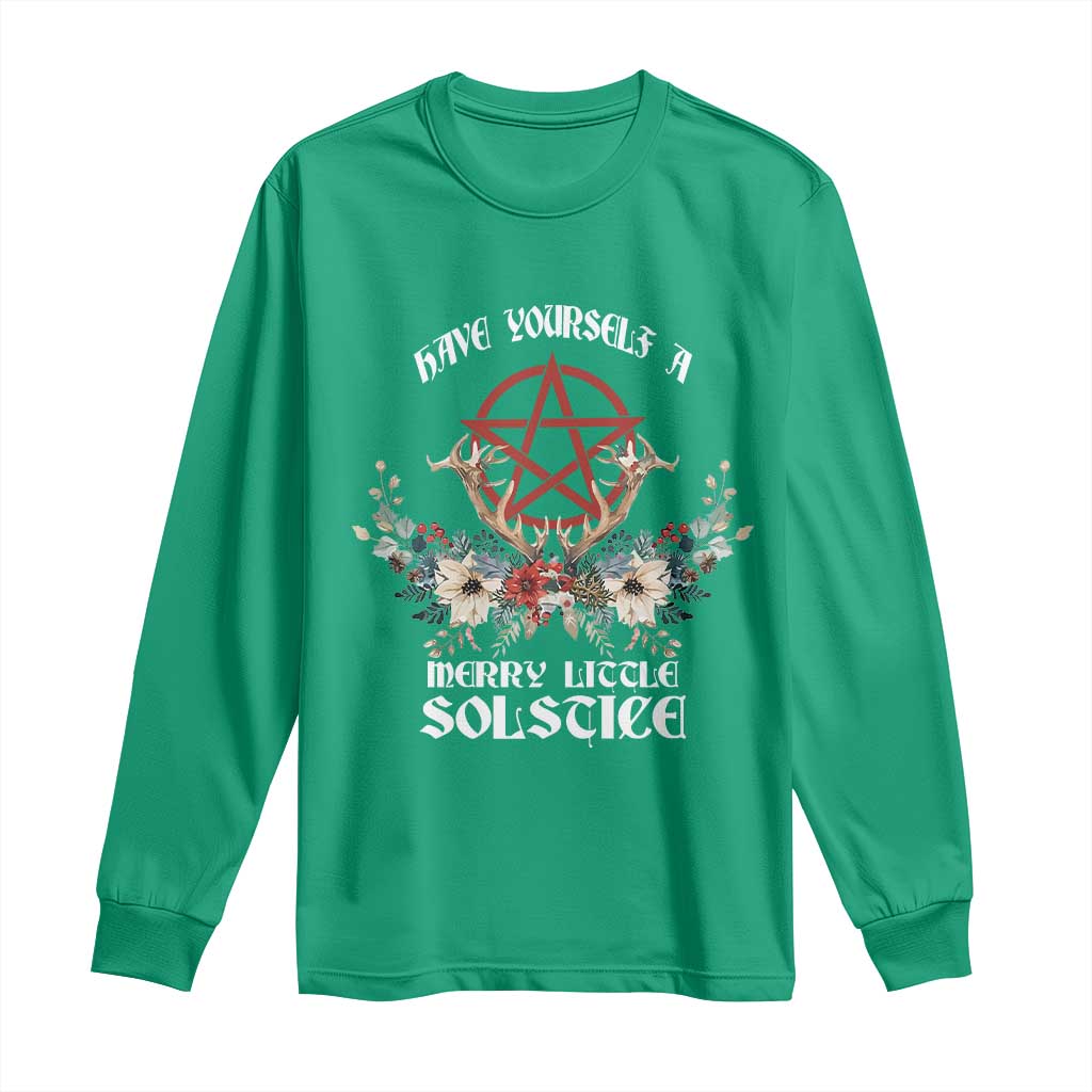 Have Yourself A Merry Little Solstice Long Sleeve Shirt Yule Pagan Christmas Pentagram