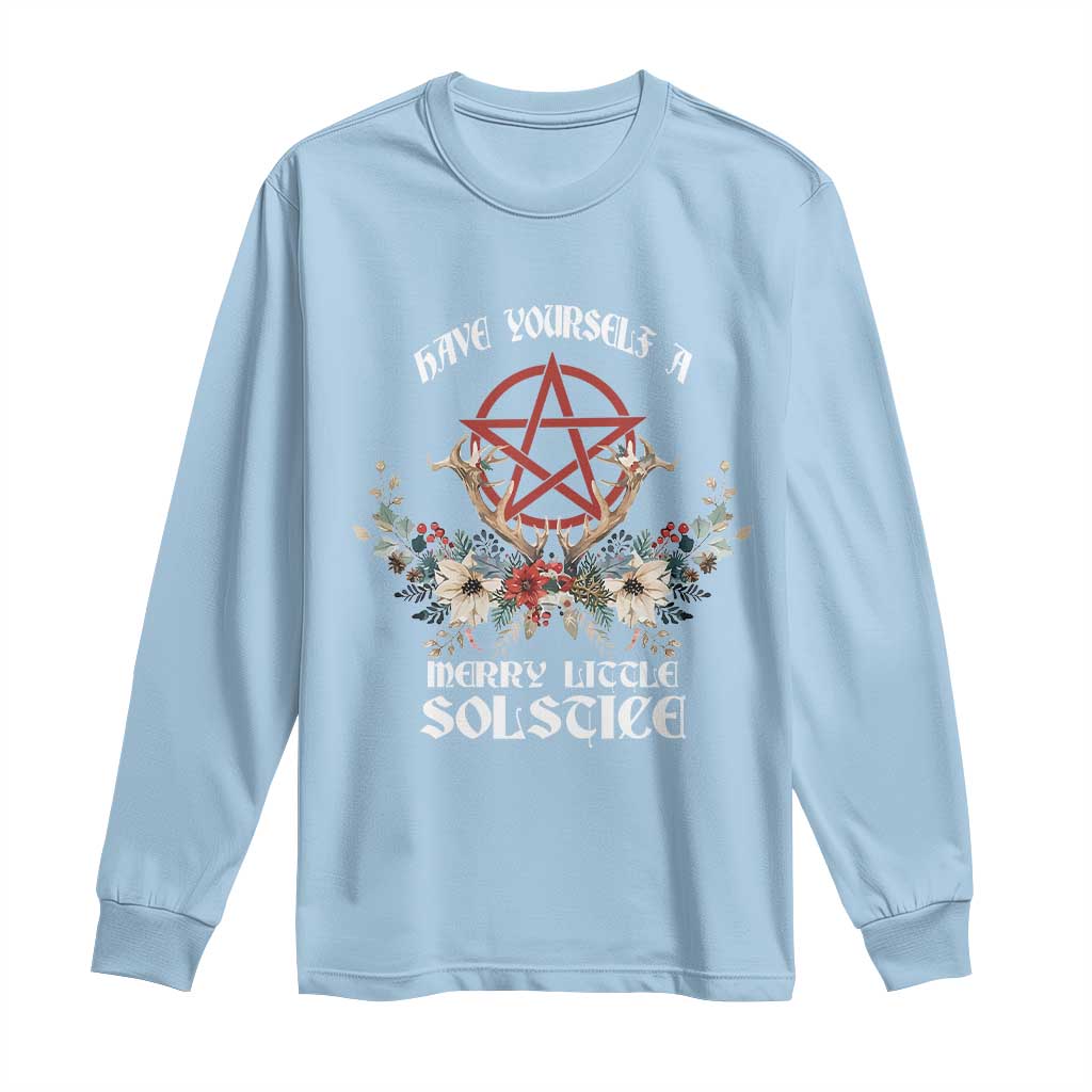 Have Yourself A Merry Little Solstice Long Sleeve Shirt Yule Pagan Christmas Pentagram
