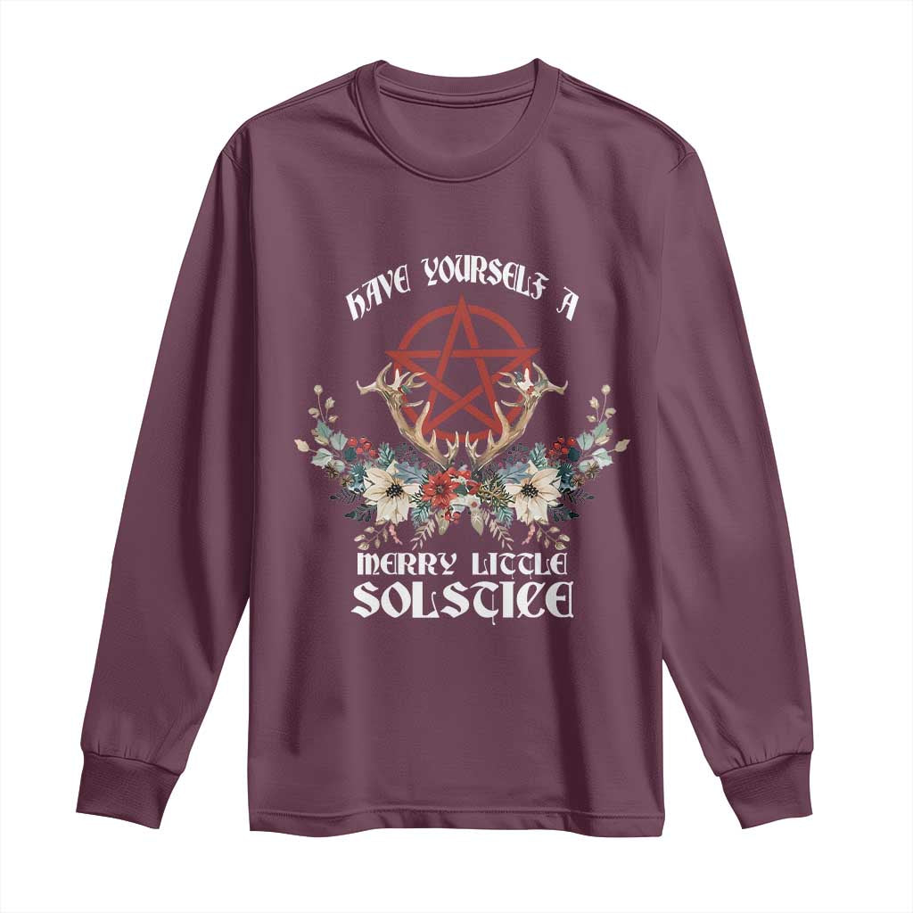Have Yourself A Merry Little Solstice Long Sleeve Shirt Yule Pagan Christmas Pentagram