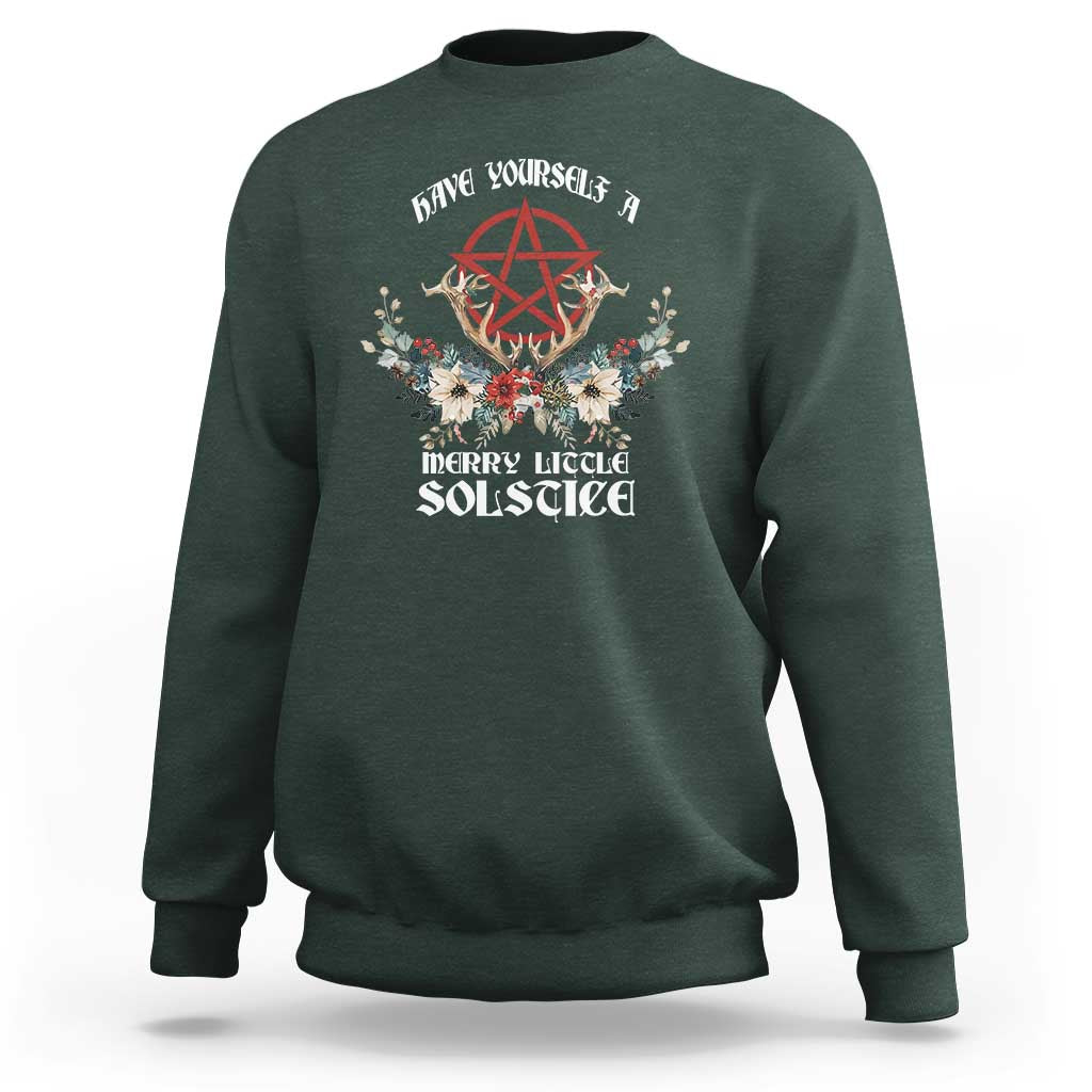 Have Yourself A Merry Little Solstice Sweatshirt Yule Pagan Christmas Pentagram - Wonder Print Shop