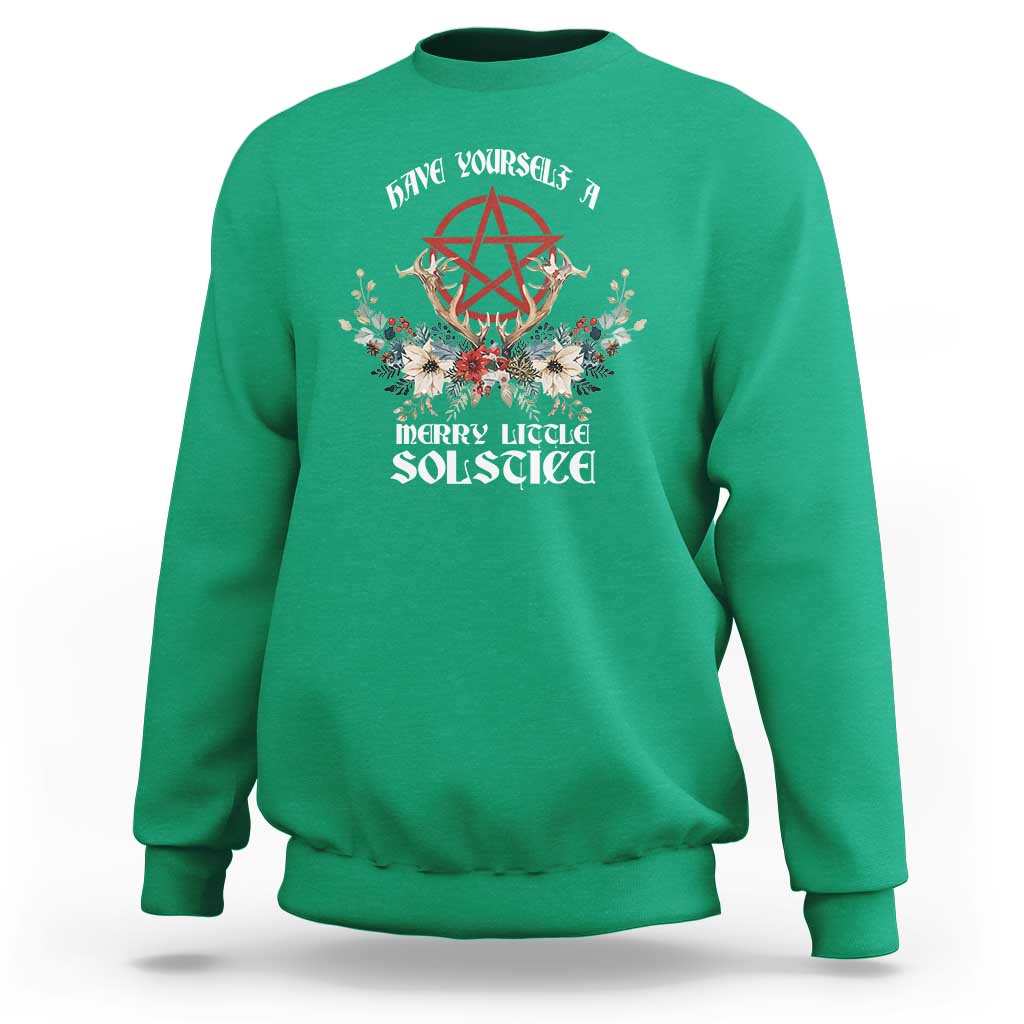 Have Yourself A Merry Little Solstice Sweatshirt Yule Pagan Christmas Pentagram - Wonder Print Shop