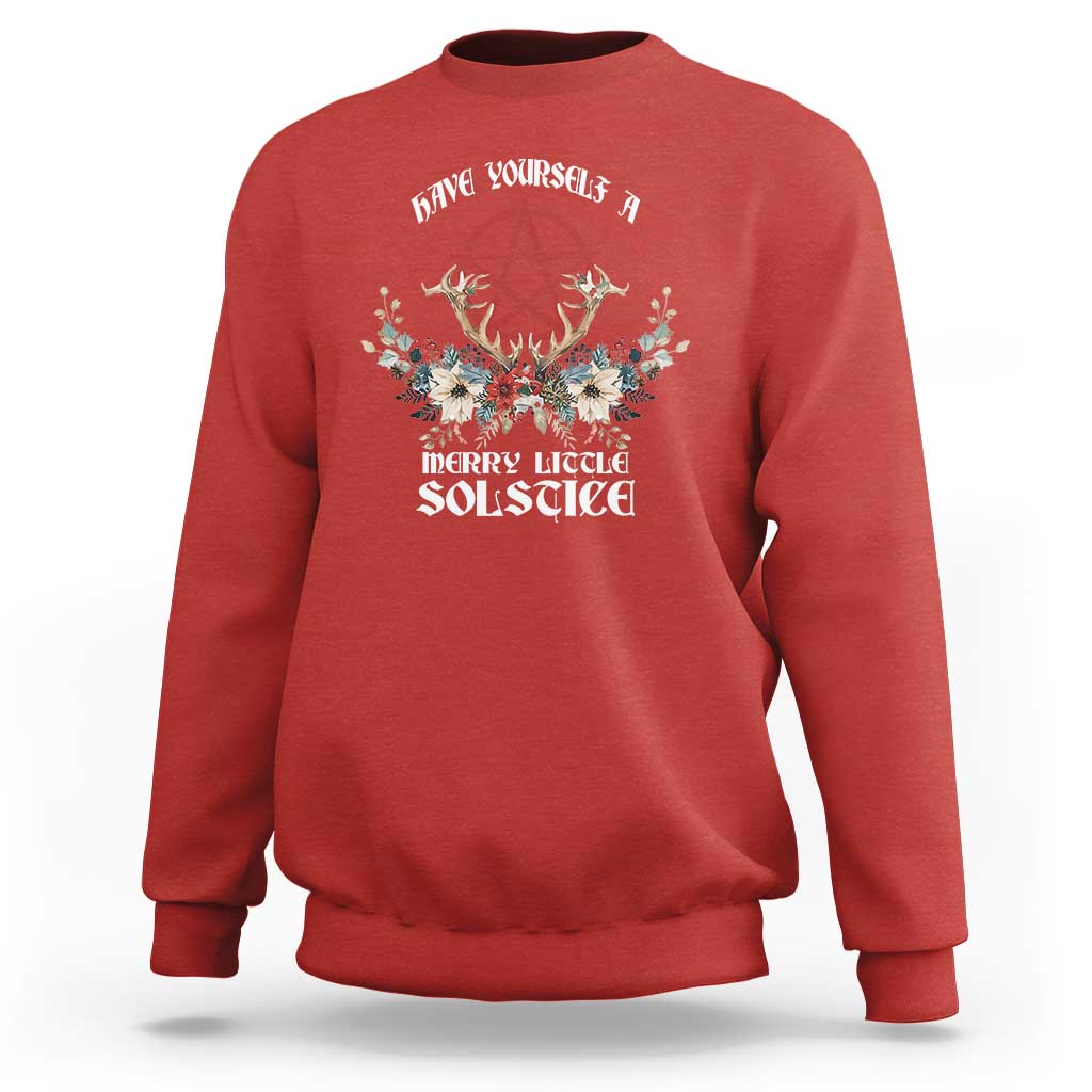 Have Yourself A Merry Little Solstice Sweatshirt Yule Pagan Christmas Pentagram - Wonder Print Shop