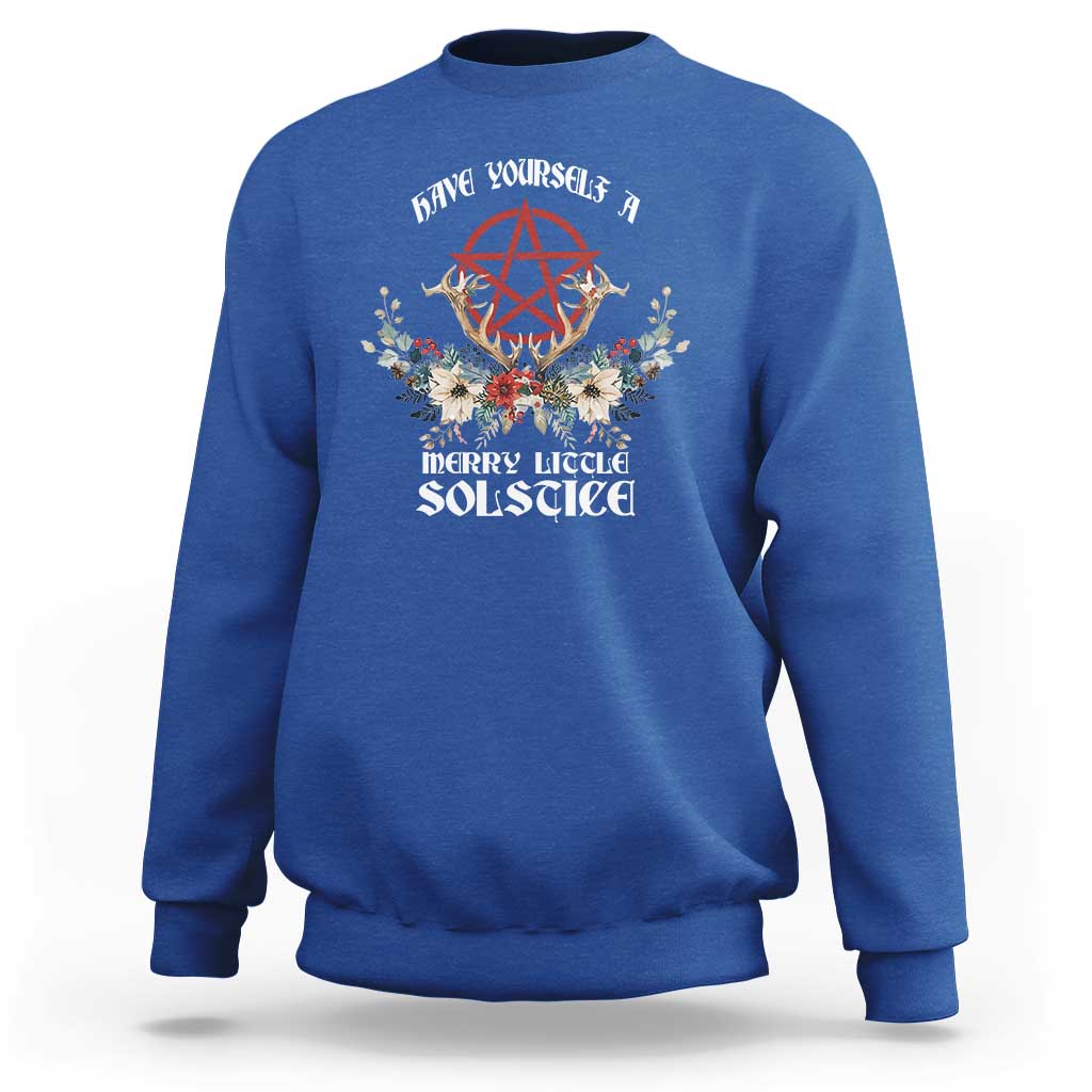 Have Yourself A Merry Little Solstice Sweatshirt Yule Pagan Christmas Pentagram - Wonder Print Shop