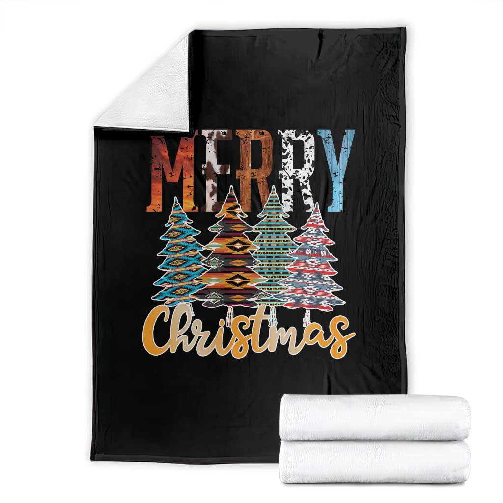 Merry Christmas Native American Xmas Tree Throw Blanket - Wonder Print Shop