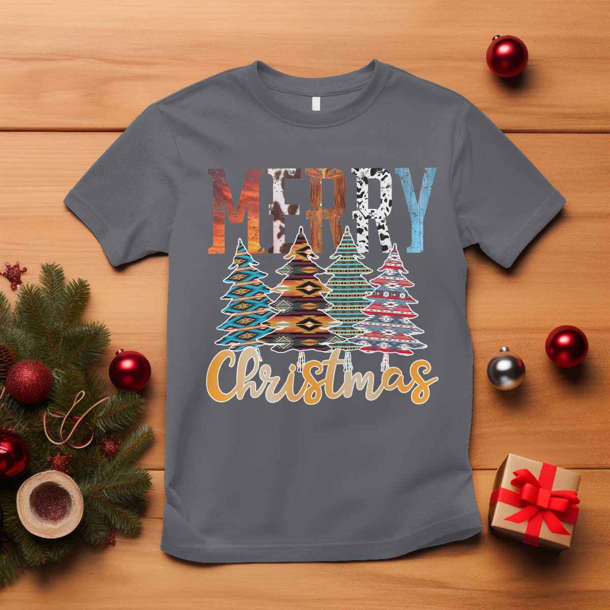 Merry Christmas Native American Xmas Tree T Shirt - Wonder Print Shop