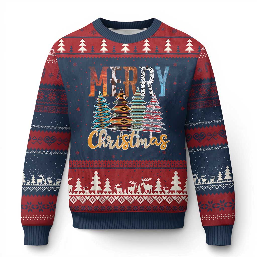 Merry Xmas Native American Xmas Tree Ugly Christmas Sweater - Wonder Print Shop