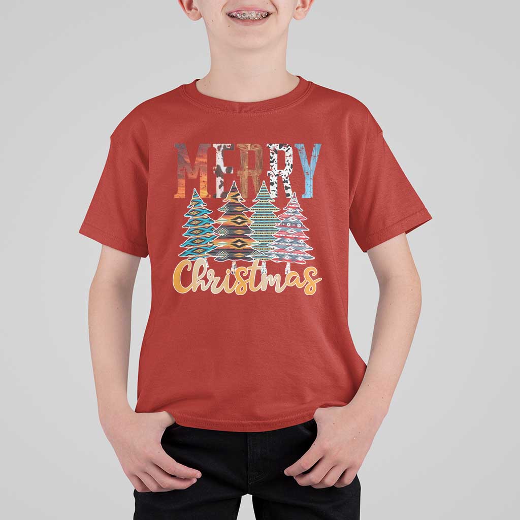 Merry Christmas Native American Xmas Tree T Shirt For Kid - Wonder Print Shop