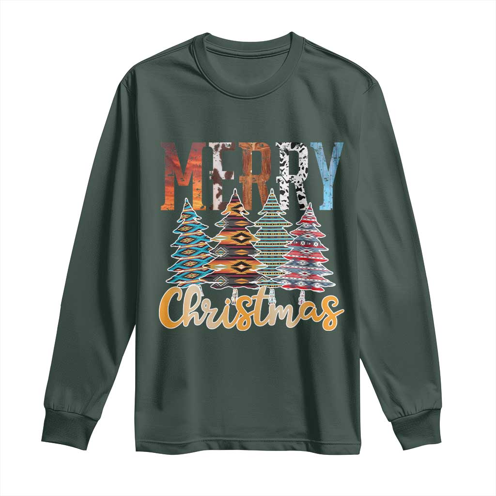 Merry Christmas Native American Xmas Tree Long Sleeve Shirt