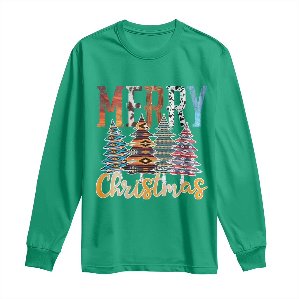 Merry Christmas Native American Xmas Tree Long Sleeve Shirt