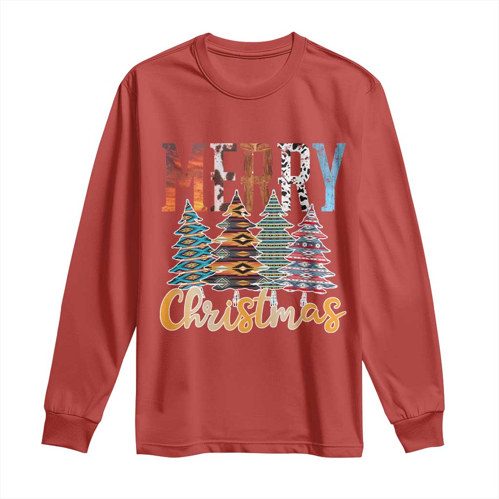 Merry Christmas Native American Xmas Tree Long Sleeve Shirt