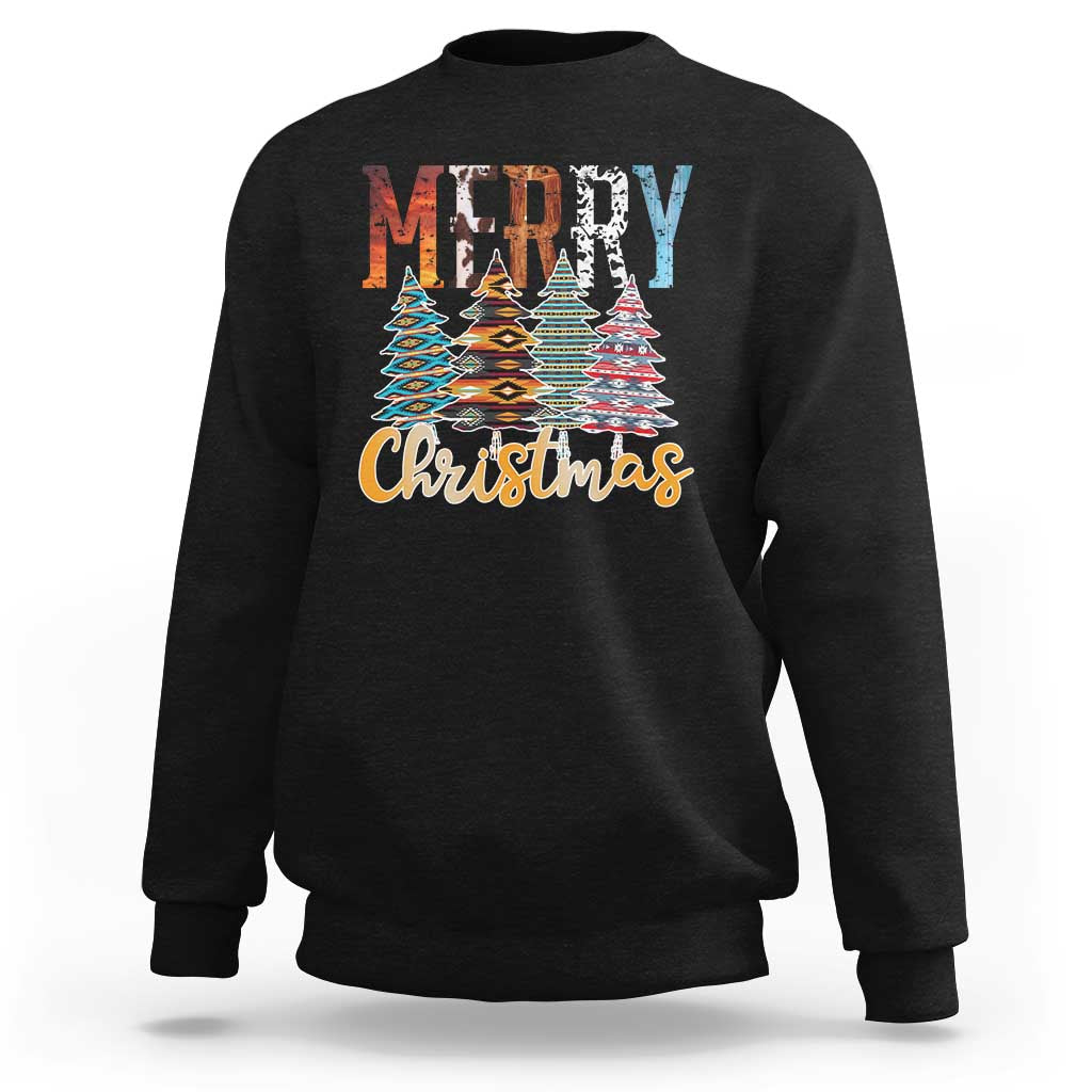 Merry Christmas Native American Xmas Tree Sweatshirt - Wonder Print Shop