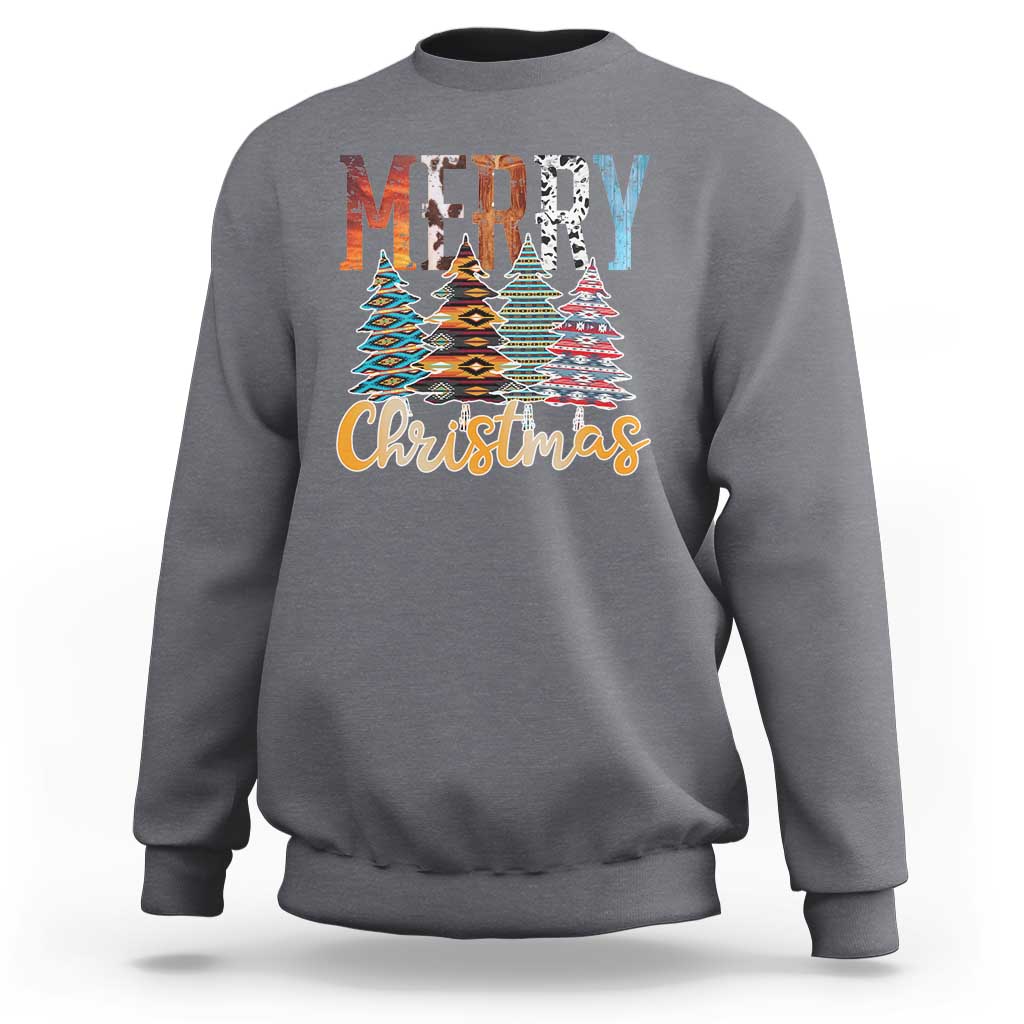 Merry Christmas Native American Xmas Tree Sweatshirt - Wonder Print Shop