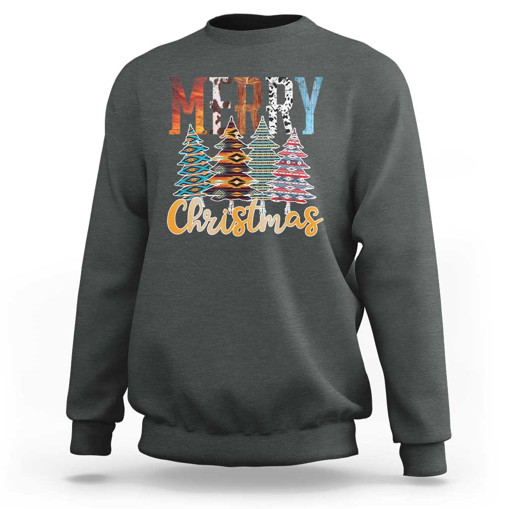Merry Christmas Native American Xmas Tree Sweatshirt - Wonder Print Shop