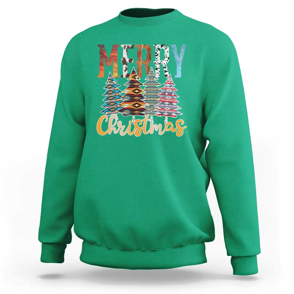 Merry Christmas Native American Xmas Tree Sweatshirt - Wonder Print Shop