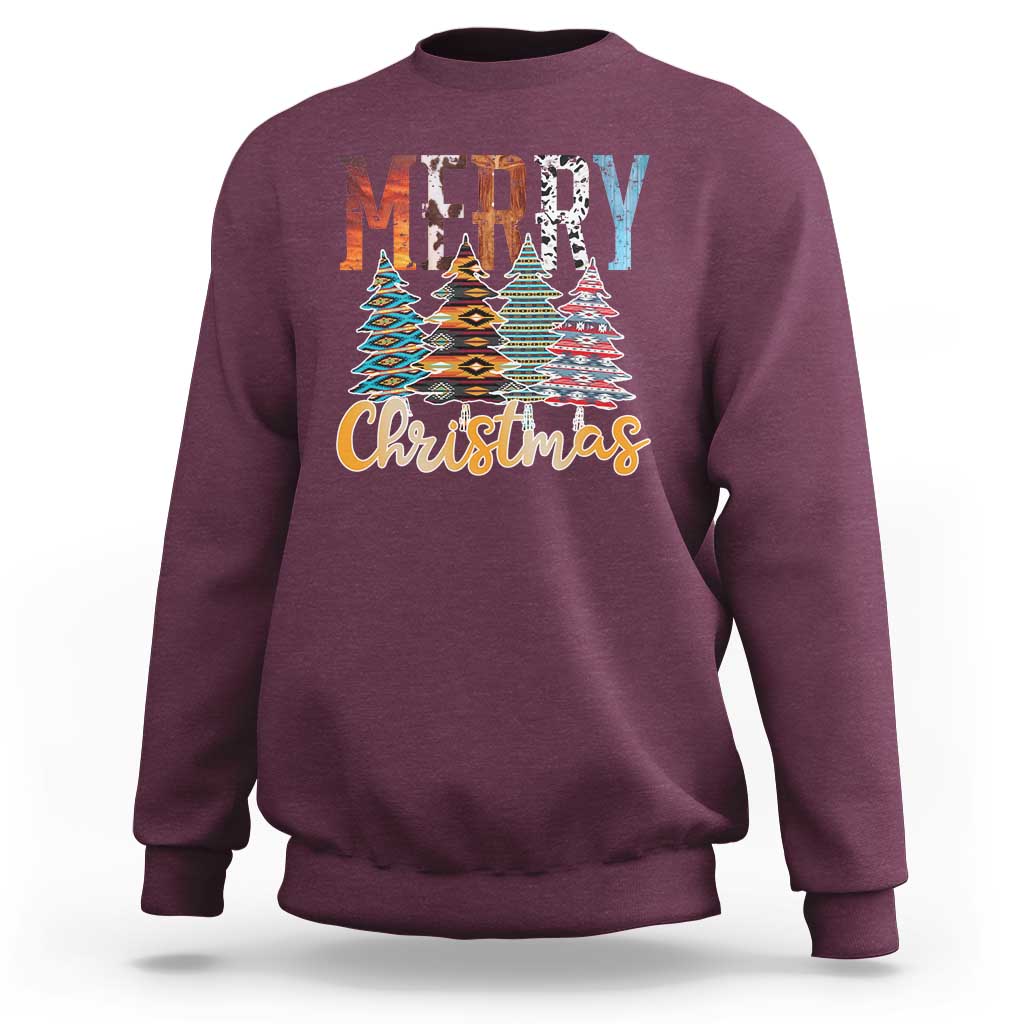 Merry Christmas Native American Xmas Tree Sweatshirt - Wonder Print Shop