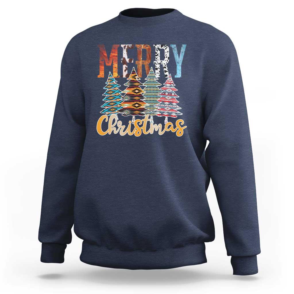 Merry Christmas Native American Xmas Tree Sweatshirt - Wonder Print Shop